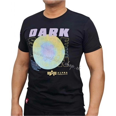 Alpha Industries Dark Side T tričko pánske black Neon Purple čierne