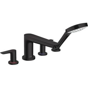 Hansgrohe Talis E - Смесител за монтаж на ръба на ваната, 4-отворен монтаж, матово черно 71748670 (71748670)