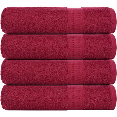 vidaXL Кърпи за ръце FROGN 4 бр. бордо 50x100 см 360 г/м2 (136735)