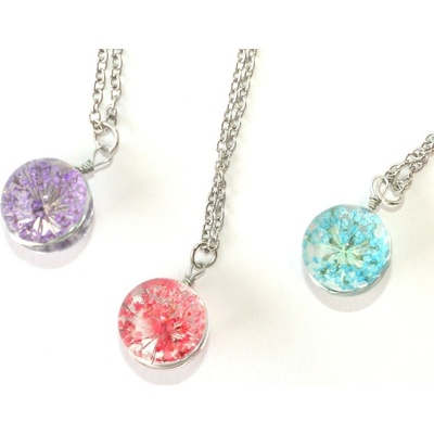 Fashion Jewerly Řetízek kytička ve skleněné kuličce 1181