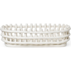 Ferm Living Кошница за съхранение Ceramic овална 15 x 30 см крем (1104264538)