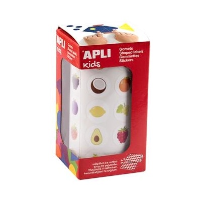 APLI Стикери за развитие, 20 мм, плодове, APLI Kids "Стикери", смесени дизайни, 900 етикета/ролка 19714 (19714)