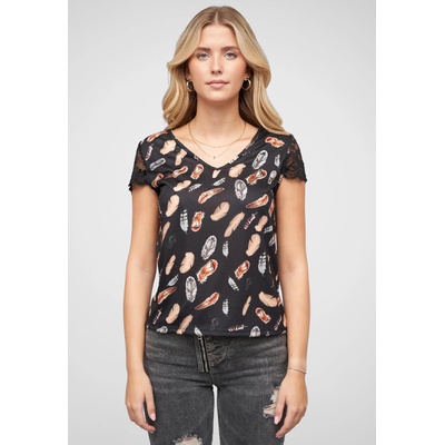 Urban Classics Тениска T-Shirt mit V-Neck und Spitzenansatz black XXLUB-24036015-00007 - Камуфлаж, размер XXL