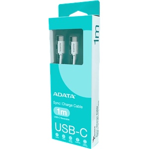 ADATA USB 3.2 - USB TypeC - TypeC кабел 1 м пластмасов бял CACC-100PN-WH (CACC-100PN-WH)