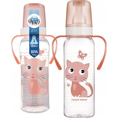 Canpol Babies Láhev s potiskem Cute Animals růžová 250ml