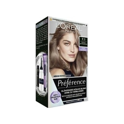 L'Oréal Paris Préférence Cool Blondes Nr. 7.1 - studená střední blond Barva vlasů Ženy 1