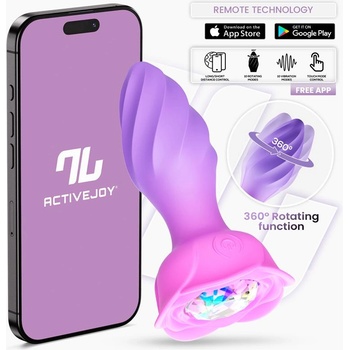 INTOYOU App Series Moxy 360 Rotating Anal Plug App Purple-Pink