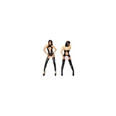Bdsm-Boundage-Shop Sexy wetlook bodystocking s řetítky a string 2100