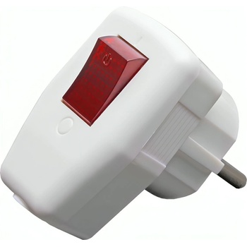 Щепсел No brand, Ъглов, Шуко, CEE 7/7, С ключ, Бял - 17869 (17869)