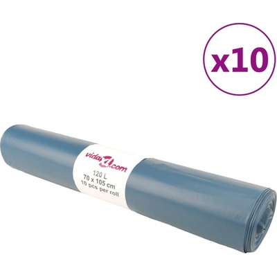 vidaXL Чували за боклук 100 бр сини 120 л (155346)