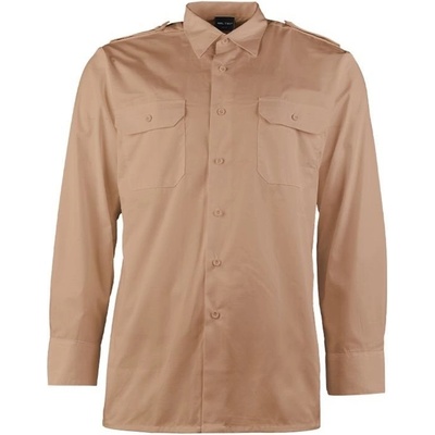 Mil-Tec košile servis dlouhý rukáv na knoflíky khaki