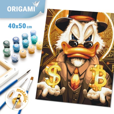 Origami Malování podle čísel na rámu 40 x 50 cm Strýček Skrblík s metalickými barvami zlato Filmoví hrdinové LW 3320 – Hledejceny.cz