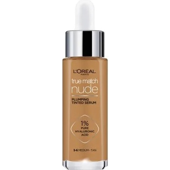 L'Oréal True Match Nude Plumping Tinted Serum тониращ серум с 1% хиалуронова киселина 30 ml нюанс 5-6 Medium-Tan