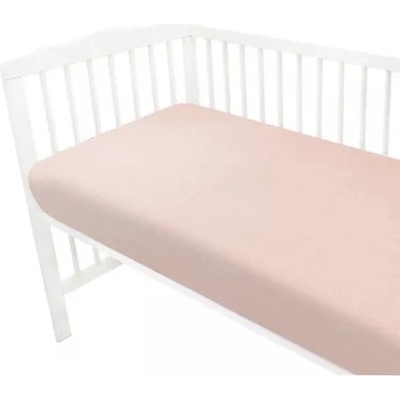 Baby Nellys Mušelínové prostěradlo NATURE double pudrově růžová 60x120