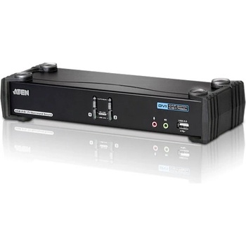 Aten CS-1782 KVM přepínač 2-port DVI KVMP USB, usb hub, audio 7.1, kabely