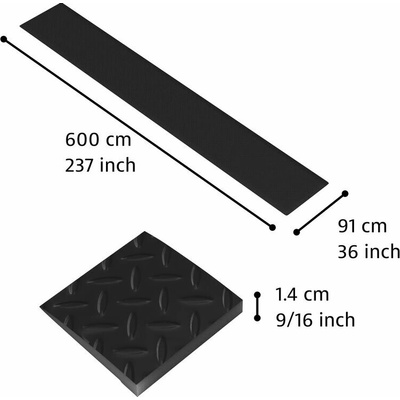 Notrax 479 Cushion Trax Protiúnavová rohož s diamantovým vzorom čierna 91 cm x 600 cm