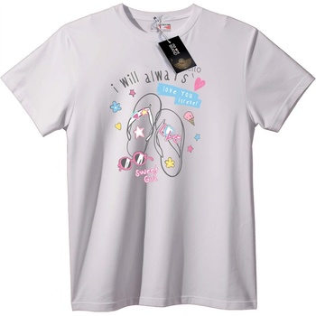 NOONEBRAND Тениска Любов и Сладко Момиче - 3XL, White
