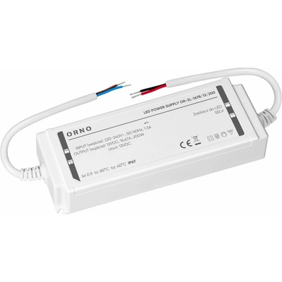 ORNO LED ovládač IP67, hermetický, 12 V, 200 W, plastové puzdro