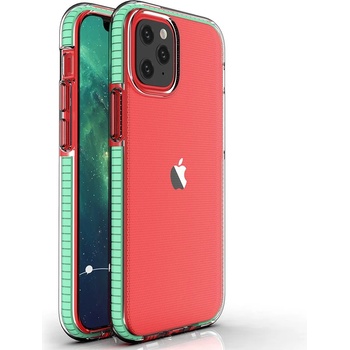 HQWear Калъф за телефон Spring Case clear TPU gel с цветна рамка за iPhone 12 mini, ментов (KXG0013810)