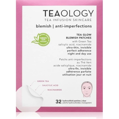 Teaology Tea Glow Blemish Patch náplasti na problematickou pleť proti akné 32 ks