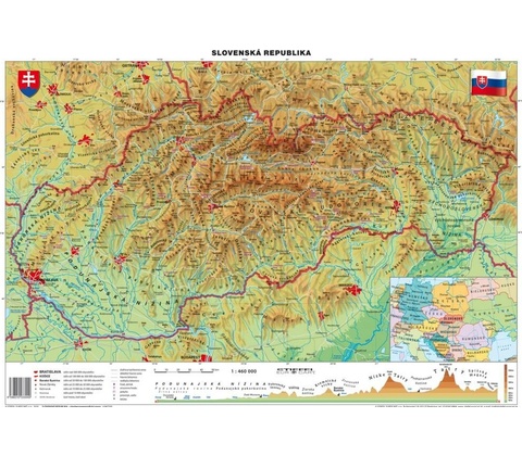 Mapa Slovensko-geografická B1 formát
