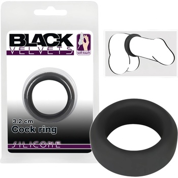 Black Velvets Black Velvet - дебелостенен пенис пръстен (3, 2 см) - черен
