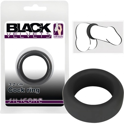 Black Velvets Black Velvet - дебелостенен пенис пръстен (3, 2 см) - черен
