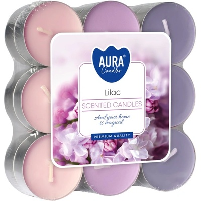 BISPOL Ароматни чаени свещи Bispol Aura - Lilac, 18 броя (p15-18-38)