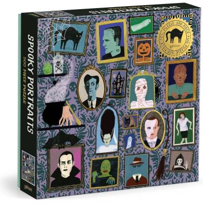Galison Пъзел Galison Spooky Portraits Gold Foil, 500 части