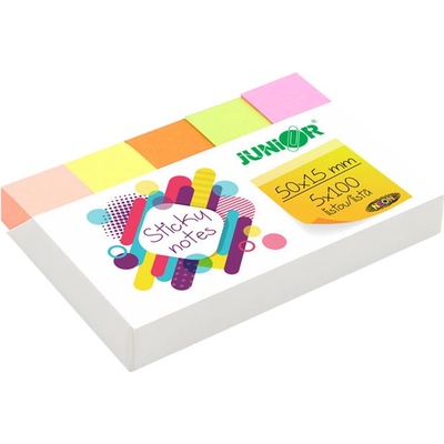 Junior Лепящи индекси Junior Неон 15х50mm 5х100л (1302014-58-12218-100D-3)