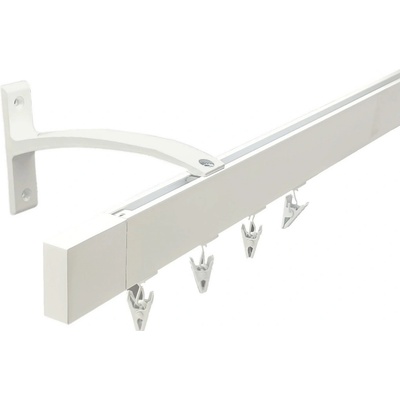 Kovovégarnýže Garnýže Square line elegance square bílá lesklá Jednořadá, 0-100cm, jezdec+šnekový háček
