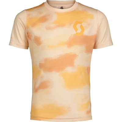 Scott Детска фланелка с къс ръкав за колоездене Scott Kid's Tee Trail Vertic 10 S/S Cycling jersey - Sugar Pink / Biscuit Beige - размер S (EU) (756-0229-0411)