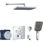 SANITINO - Душ комплект със смесител и тяло за вграждане Grohe, аксесоари kielle, хром SANI21GKK011 (SANI21GKK011)