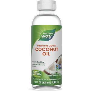 Nature's Way Liquid Coconut Oil / Кокосово масло (течно), 93 % MCTs‡ (мастни киселини), 300 ml Nature’s Way (15857)