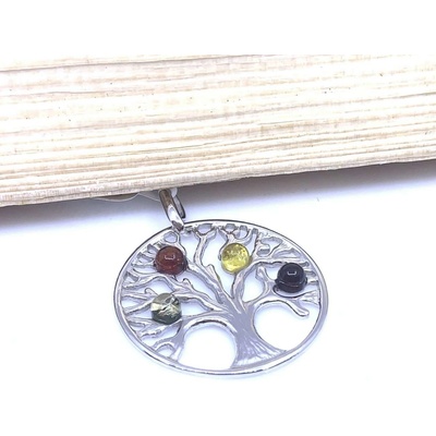 Jan Kos jewellery Stříbrný přívěsek s jantarem 12125471