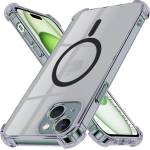 Techsuit Калъф за iPhone 15 Plus - Techsuit - Удароустойчив Clear Silicone MagSafe - Опушено Черен
