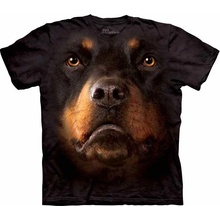 The Mountain pánske batikované tričko Rottweiler face čierne