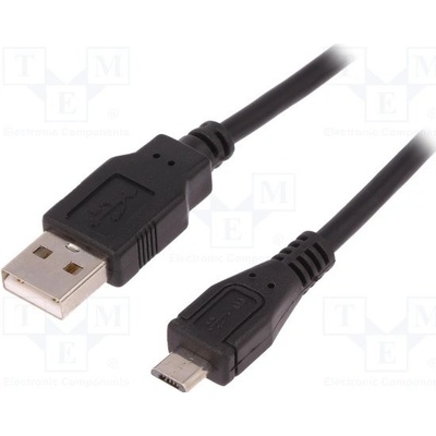 Qoltec 52326 USB 2.0, USB A vidlice, USB B micro vidlice, 1,8m, černý