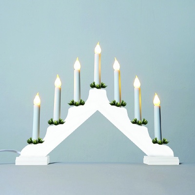 KONSTSMIDE Adventní svícen tažená 2262-130.T dubový s taženou žárovkou LED FILAMENT 7x34V 3W KONST