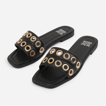 Wheres That From Сандали Wheres That From Women's Flat Sandals - BlackPU