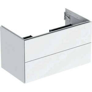 Geberit ONE - Шкафче за умивалник 89x50x47 см, 2 чекмеджета, лъскаво бяло 505.263. 00.1 (505.263.00.1)