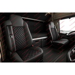  Комплект 1+1 тапицерия от еко кожа за man tgx 2015-2020 - черно