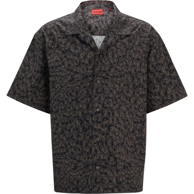 HUGO BOSS Риза с дълъг ръкав Boss Men's Egeeno Long Sleeve Oxford Shirt - Black