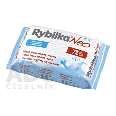 Herbacos Recordati s.r.o. RYBILKA NEO S pantenolu vlhčené ubrousky (dětské, jemné) 1x72 ks 72 ks