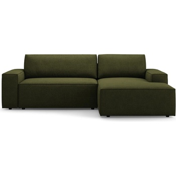 Micadoni Тъмнозелен разтегателен ъглов диван от букле (десен ъгъл) Jodie - Micadoni Home (MIC_RCF_101_F1_JODIE6)