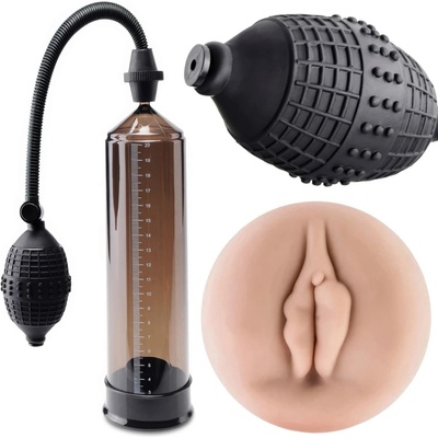 XXL Penis Booster 2v1 – zvětšující pumpa + realistická vagína