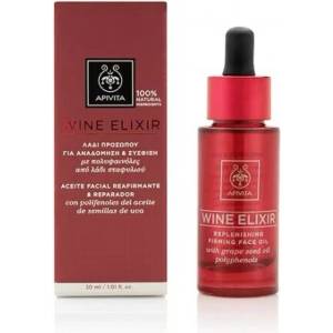 APIVITA Масло за лице против бръчки, Apivita Wine Elixir Replenishing & Firming Anti-Aging Face Oil with Grape Seed Polyphenols 30ml