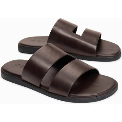 Ombre Clothing Мъжки кожени сандали с гумено подметало - шоколадово кафяви V2 OM-FOSF-0248 Ombre Clothing Ombre Clothing | Kafyav | МЪЖЕ | 40