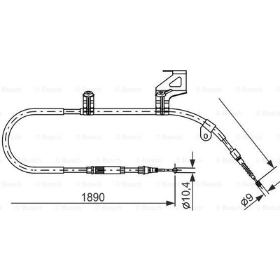 żażné lanko parkovacej brzdy BOSCH 1 987 477 804