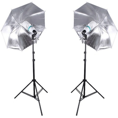 Studio Set dáždnikov sa statívy držiaky so žiarovkami E27 SS-50911